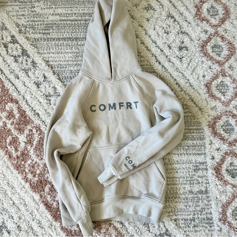 C O M F R T 🤍 TRANQUIL Heavyweight Stone, Cream, Vanilla Ivory hoodie - Picture 2 of 6
